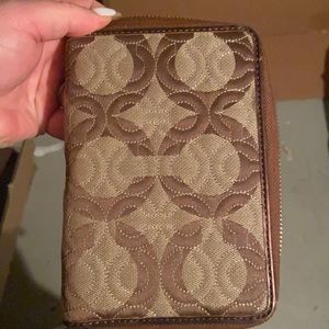 Coach quilted signature address book pen wallet